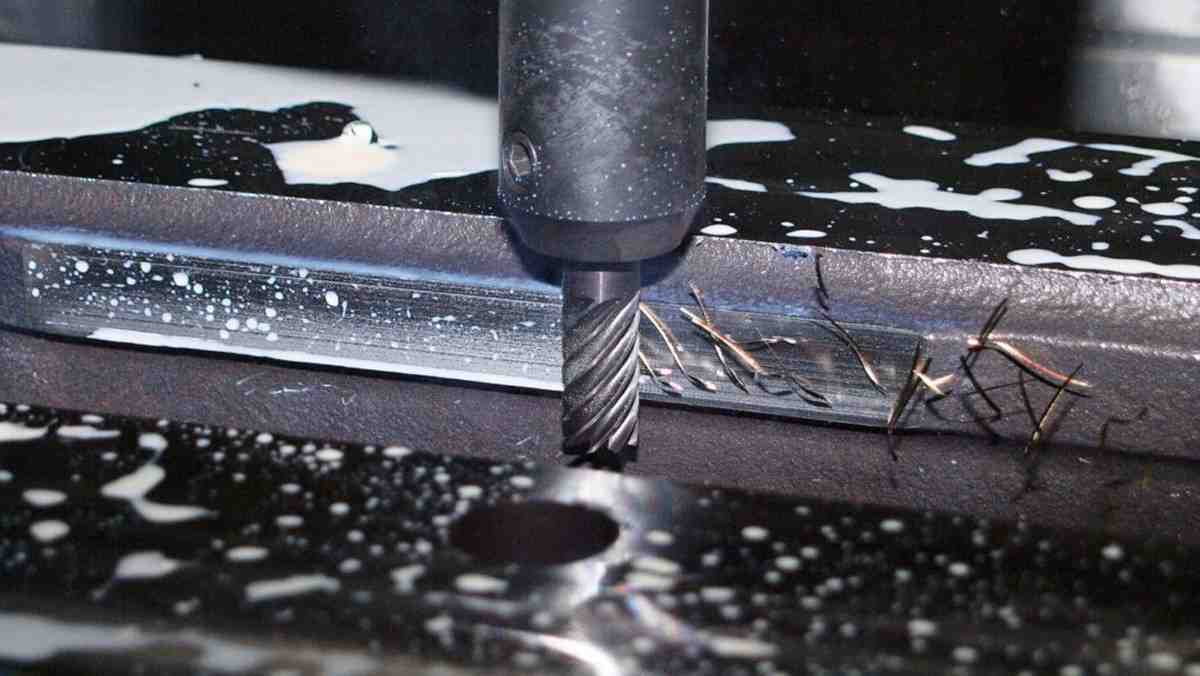 A machined metal face left as-machined, with visible tool marks across the surface