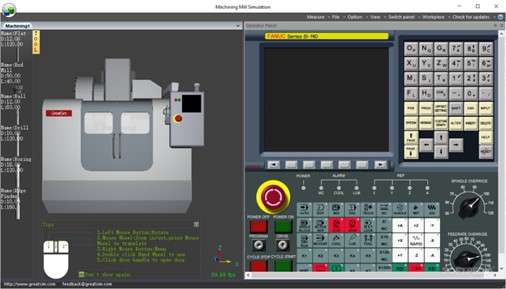 Machine layout simulation on a computer