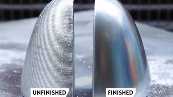 Before and after the surface finish