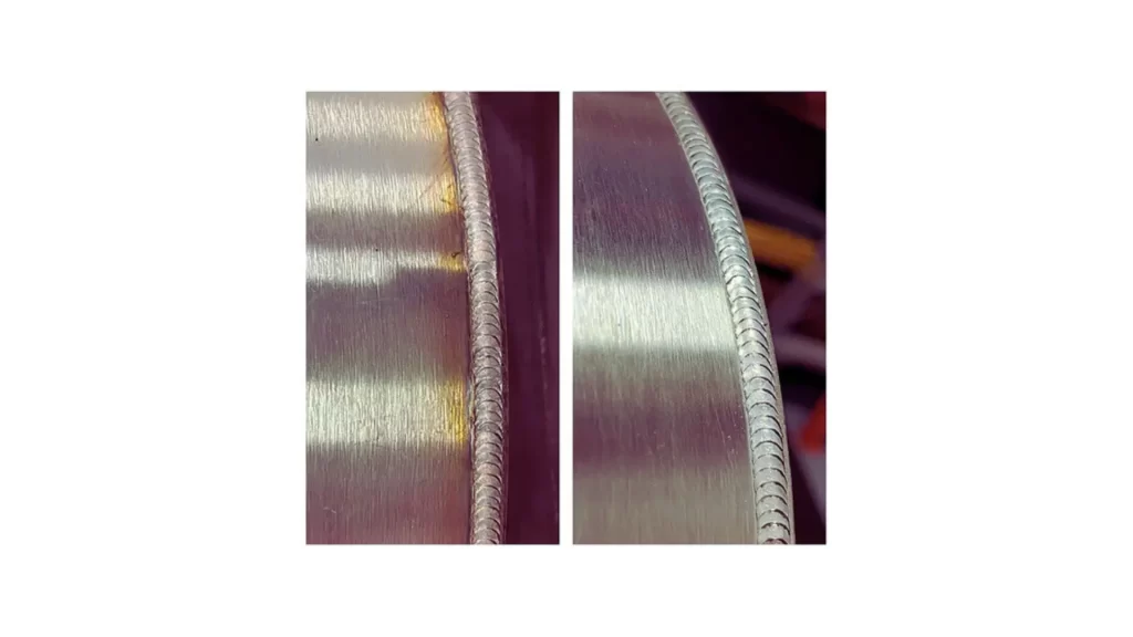 Image showing stainless steel parts before and after pickling, highlighting the removal of oxides and surface impurities to improve corrosion.