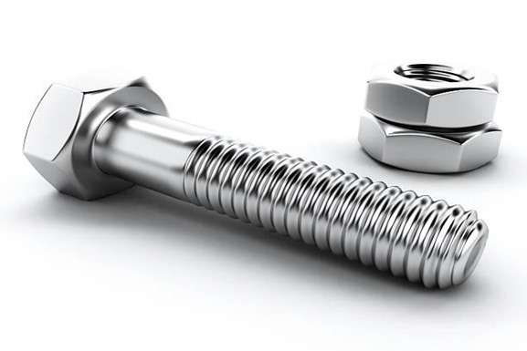 finely polished titanium bolt and screw components