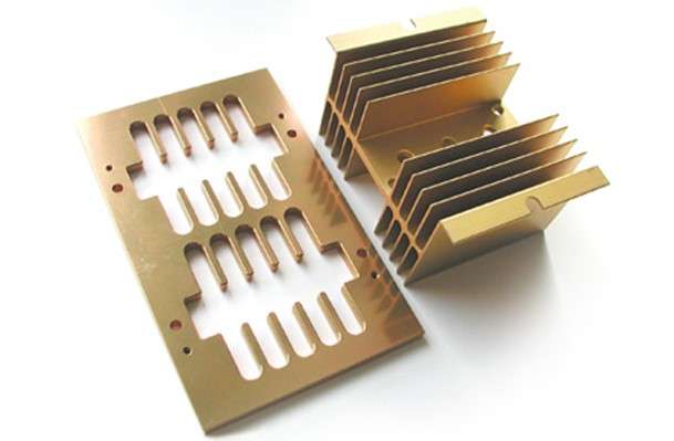 Alodine-coated heat sink with a complicated shape