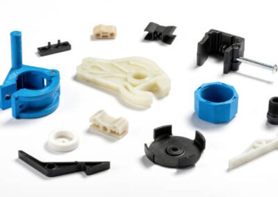 Different parts made from ABS plastic
