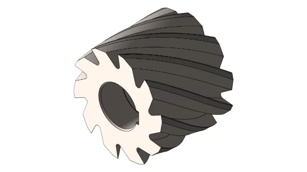3D depiction of a slab mill tool with a flat, wide cutting surface.