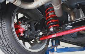 coil spring on car shock absorber