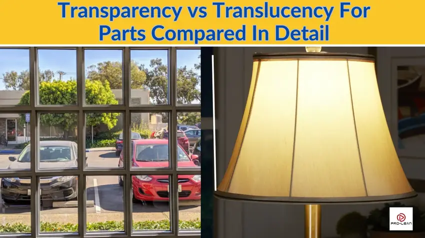 An image of a transparent window pane alongside a translucent lampshade 