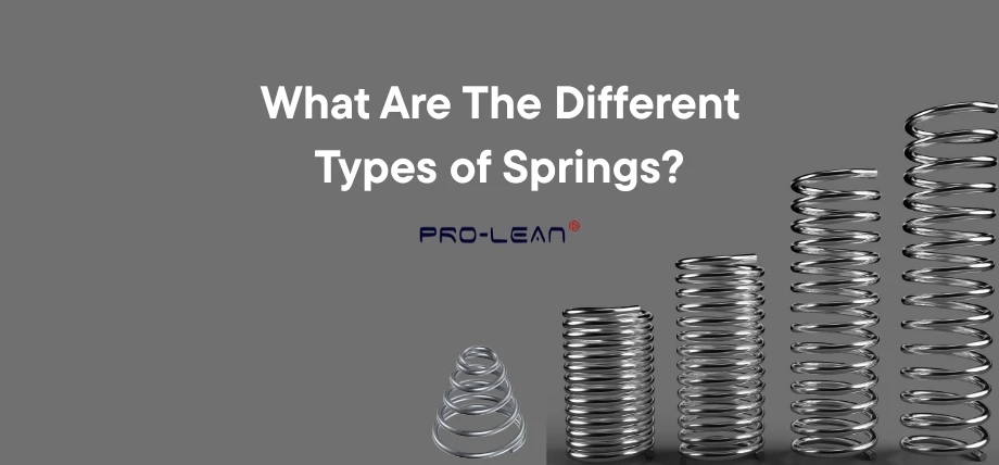 Different spring heights and types with text “What are the different types of springs?”