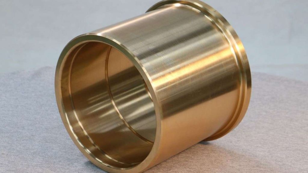 Shiny golden brass metal sleeve.