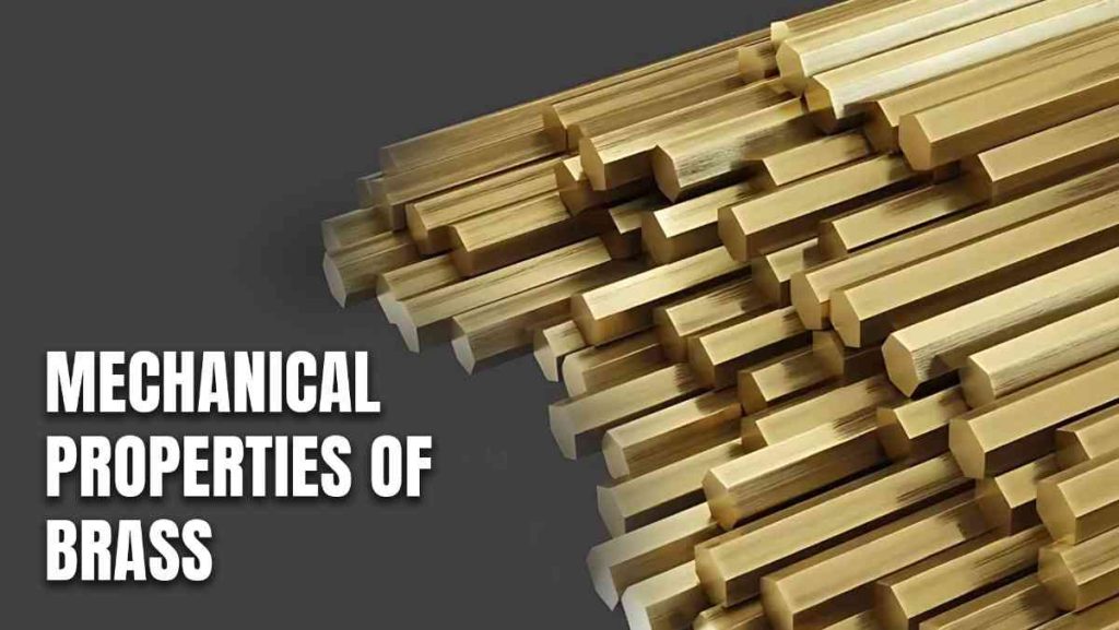 Stack of golden hexagonal brass rods.