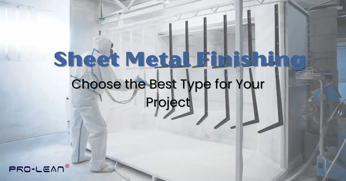 Feature image with a man in a safety costume finishing a metal surface by spray method with the Prolean Tech logo in the corner