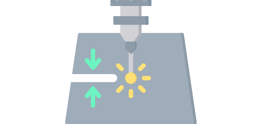 Kerf width vector for laser cutting