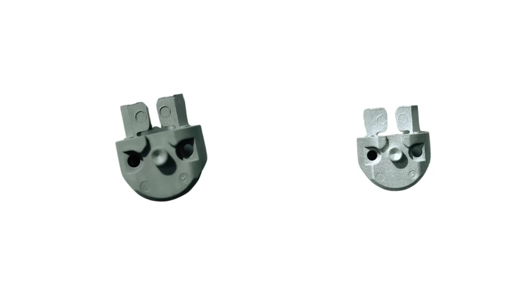 Side-by-side view of the original part and the moulded layer.