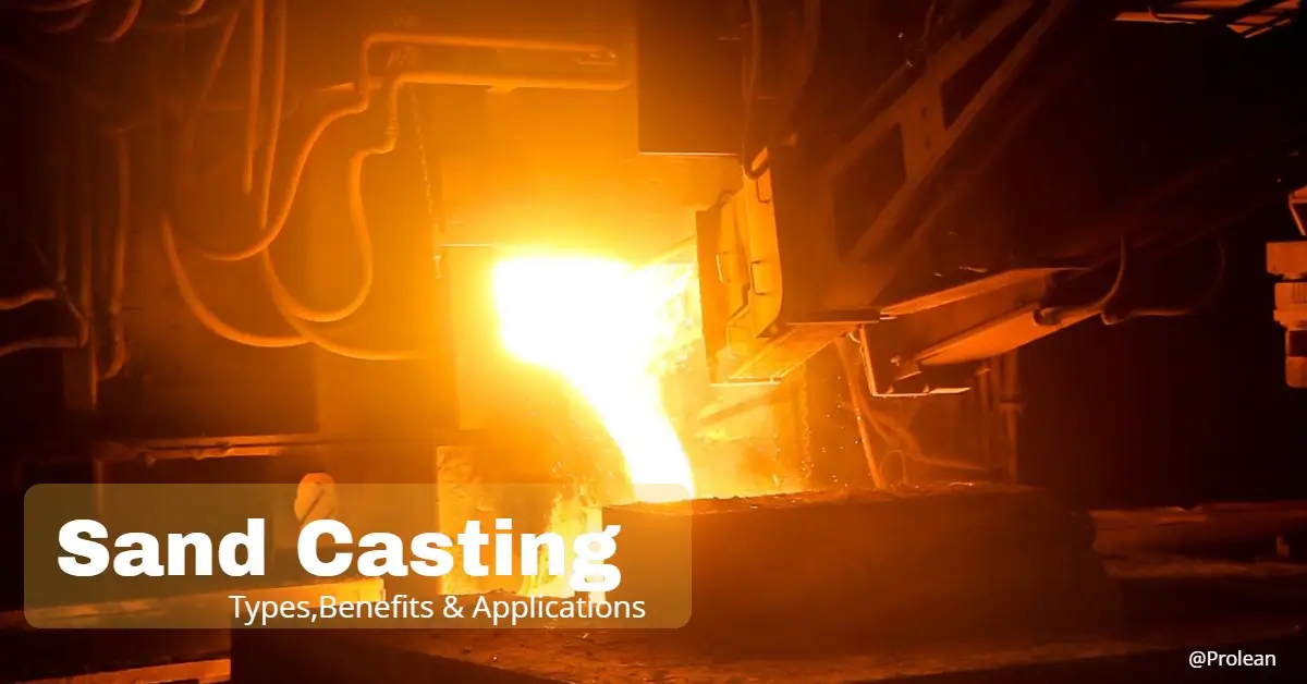 Sand casting process: A boiler is being poured with molten meta