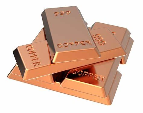 Copper bars with letter engraving on the surface 