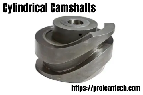 Cylindrical camshaft for industrial machinery and automation solutions.