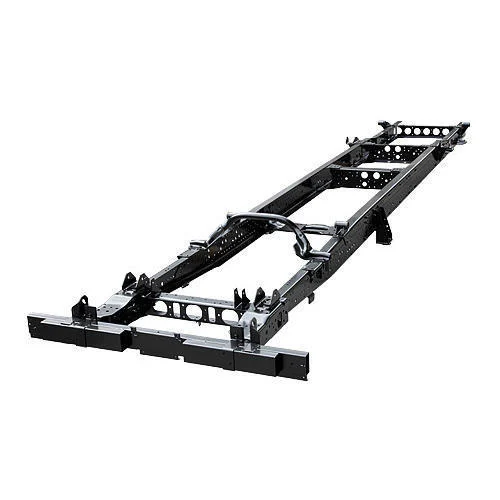 A ladder frame chassis structure for a vehicle, emphasizing its rectangular design.