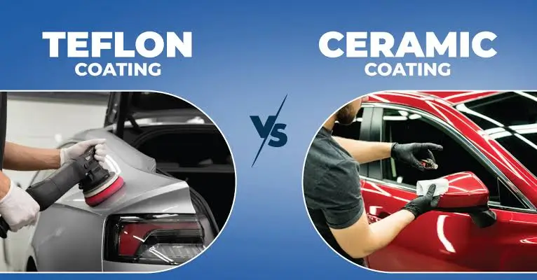 An image showing comparison of Teflon costed and ceramic coated part