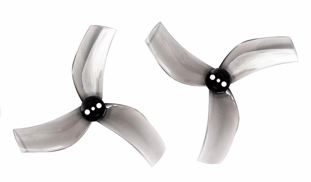 Two 3D-printed drone propellers made with plastic 