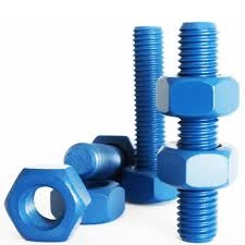 Blue colored Fasteners with anti galling coating