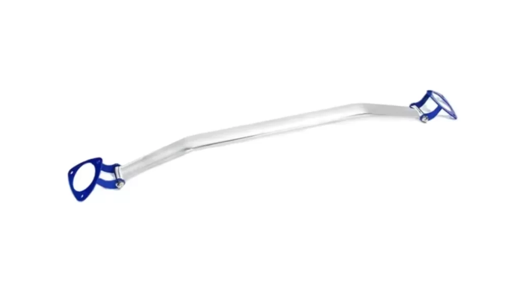 Auto strut bar, shown as a single, sleek metal component designed for vehicle stability.