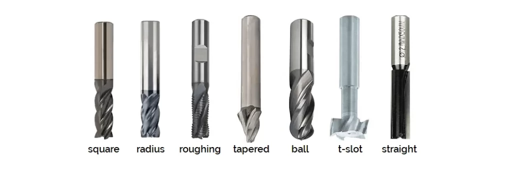 A schematic diagram of  end mill cuter engagement with workpiece, showing chip load, tool rotational direction, and feed rate.