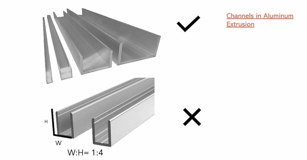 An 3D design example showing rules for channels designs in aluminum extrusion