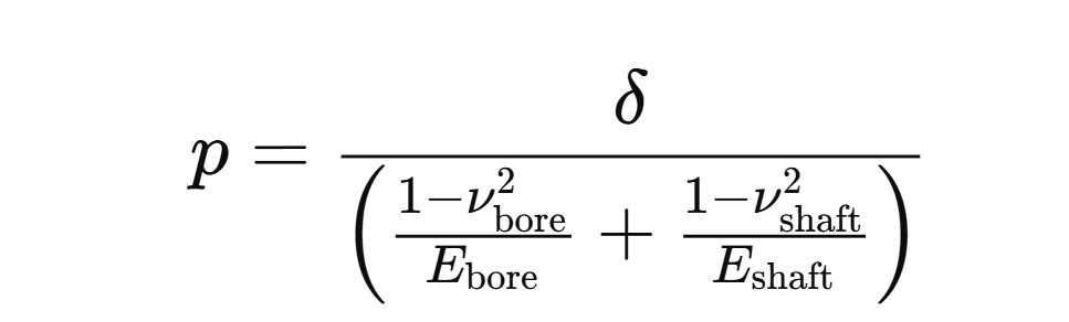 A mathematical formula to calculate contact pressure of Interference