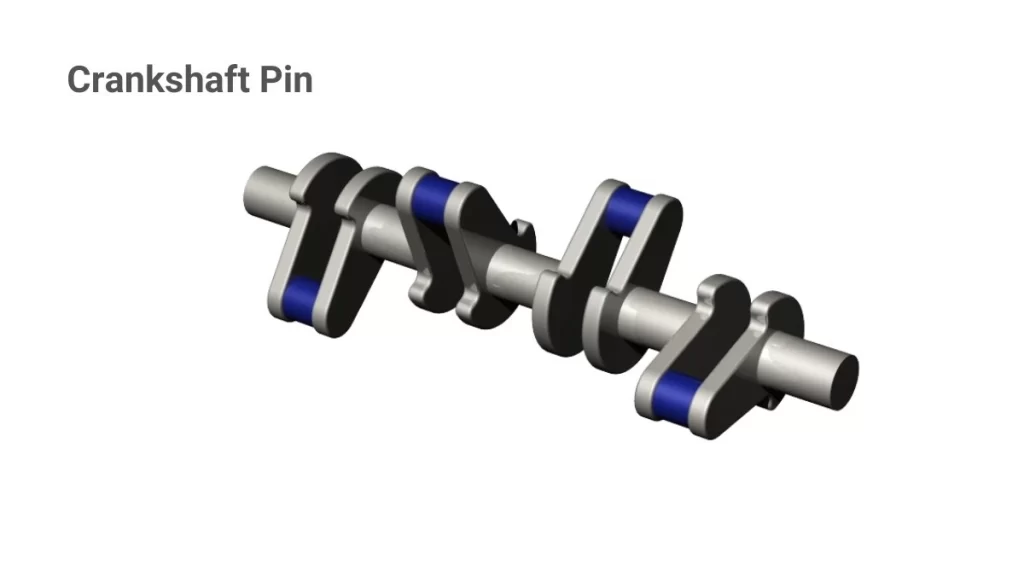 The Image shows the crankshaft pins, which are small cylindrical components used in the crankshaft engine assembly.