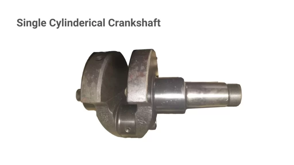 The image depicts a single cylindrical crankshaft, with a simple and streamlined design.