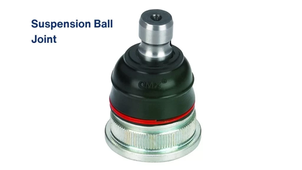 An image of a suspension ball joint, showing its sleek, compact design with a metal construction.