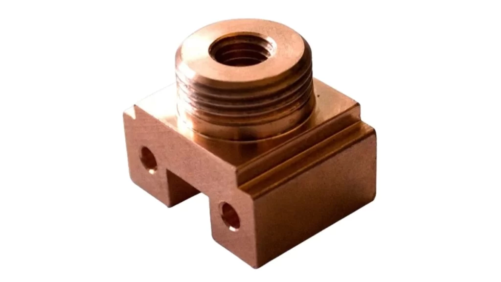 An image showing a copper-machined product. It reflects a smooth and precise finish