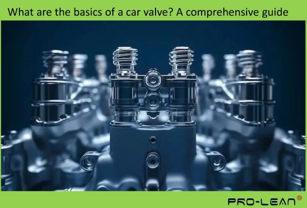 A close-up view of valves with the title, 'What are the basics of a car valve?