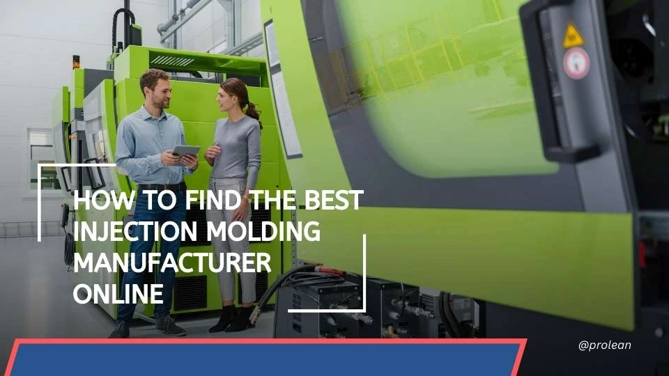 Injection molding setup with two people in background