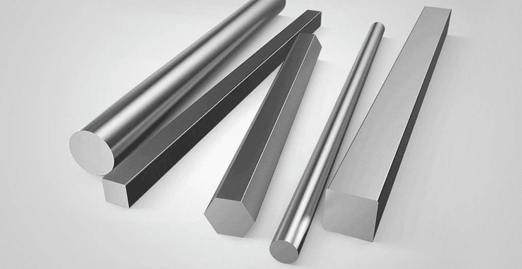 An image showing raw steel bars with different shapes 