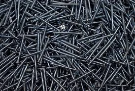 A collection of black matte black zinc-plated screws