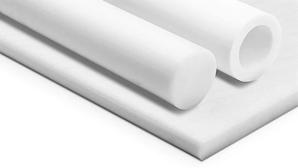 An image showing HDPE in raw form featuring tubes and sheets