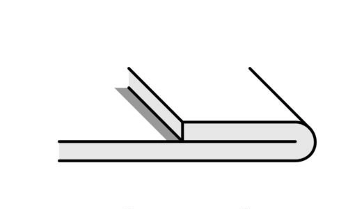 An image of the profile of a closed/crushed hem