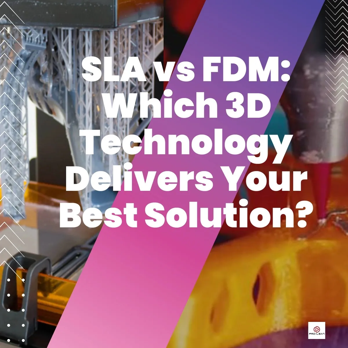 并排展示 SLA 和 FDM 3D 打印的两张图像