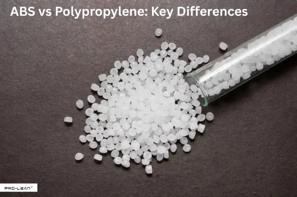 White ABS plastic pellets spilled from a glass tube.