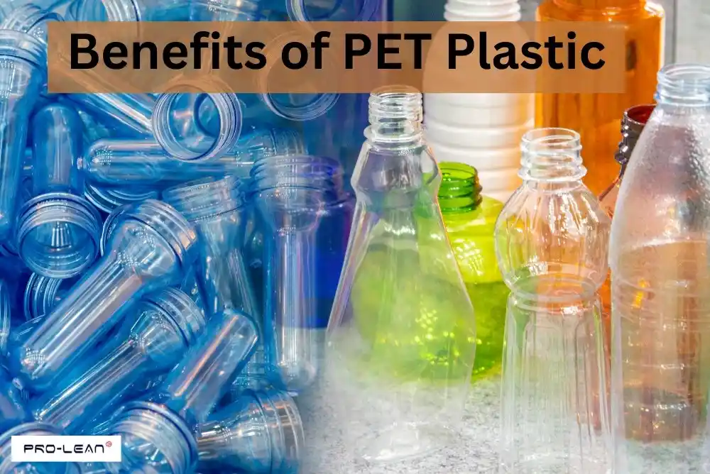 Various clear and colored PET plastic bottles.