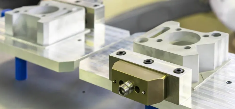 CNC fixtures with part clamped
