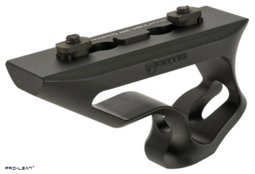 Black billet aluminum foregrip, ideal CNC part.