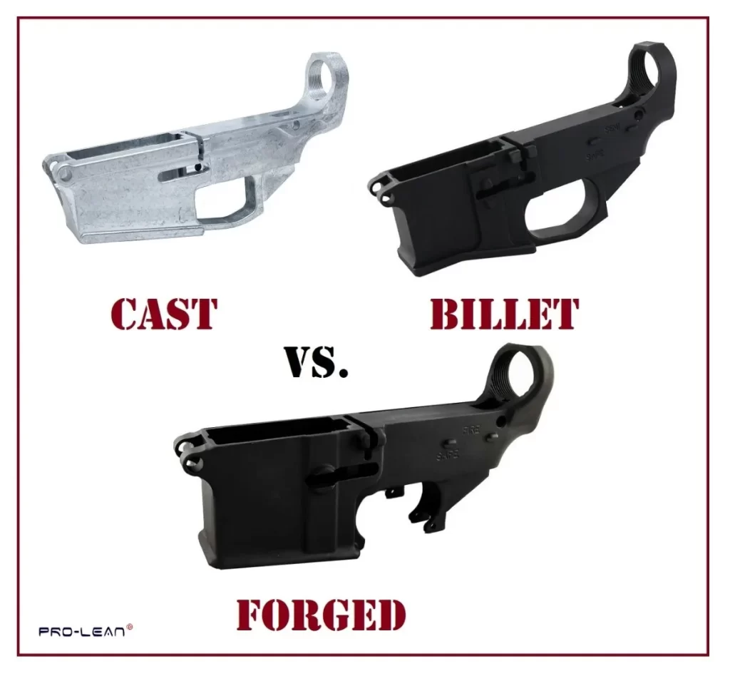 Comparison of cast, billet, and forged metal parts.