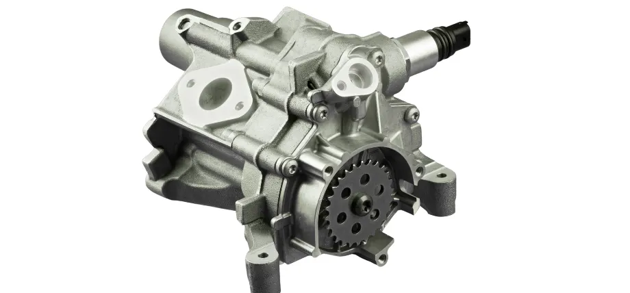 Engine block gray on a white background