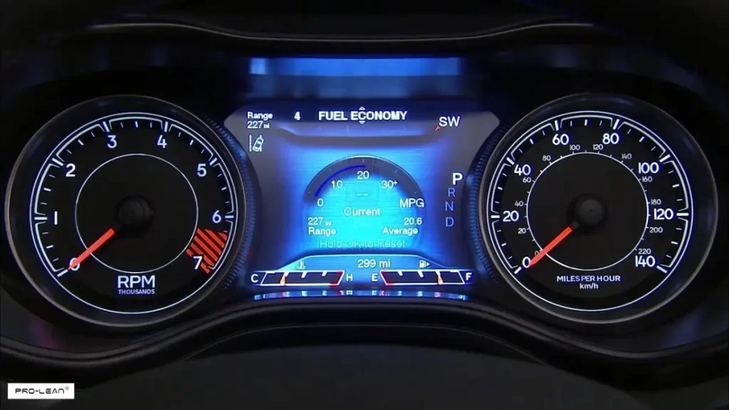 Digital display of an instrument cluster