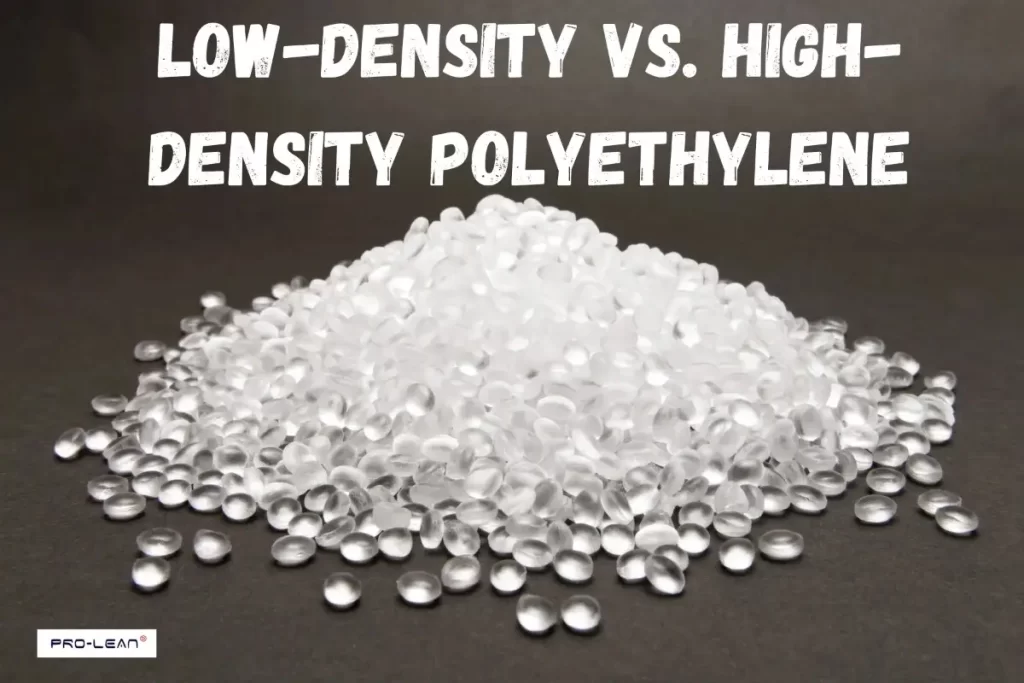 Pile of translucent white polyethylene plastic pellets.