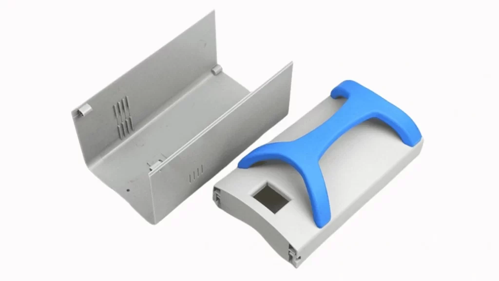 Overmolded part designed for automotive control systems.