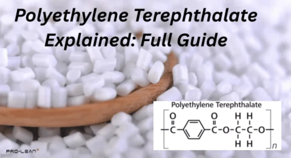 White PET plastic pellets and its chemical structure
