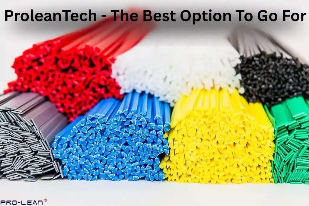 Bundles of colorful plastic welding rods.