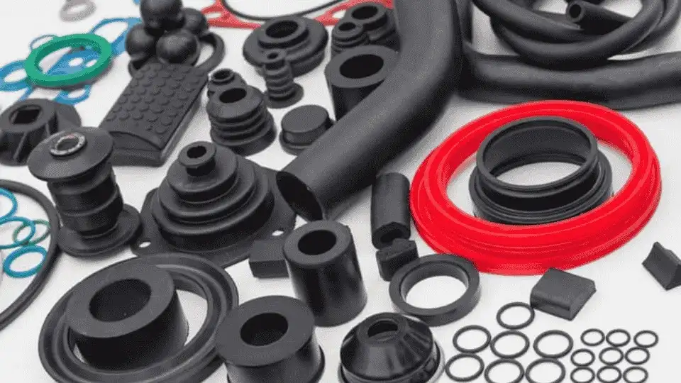 Image showing different rubber overmolded parts made using various types of rubber materials. 